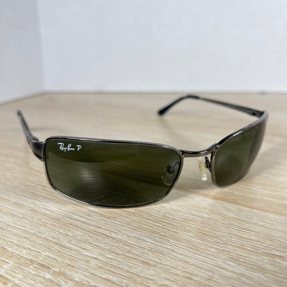 Ray Ban RB 3269 004/58 Gunmetal Grey Polarized Sunglasses READ DESC 63-18 Italy
